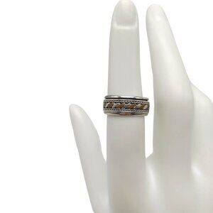 Braided Band Ring Size 6 Copper Sterling Silver Fidget Spinner Ring Vintage